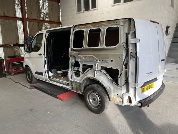 Ford Transit in for repair